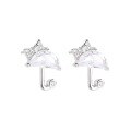 wholesale S925 Sterling Silver Diamond and Zircon Umbrella Earrings for Women, Fashionable, Fresh and Cute, Niche Design Ear Accessories-0-4