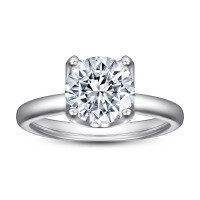 wholesale S925 Sterling Silver Cross-Border Foreign Trade Hot-Selling Simple and Fashionable Classic Four-Paw Zirconia Women's Diamond Ring Wholesale-Platinum US size 5#