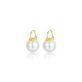 wholesale S925 silver retro-style synthetic pearl ear clip for women, Korean-inspired short hoop earrings G7102-0-4