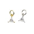 wholesale 925 Sterling Silver Plated with 18K Gold Color Zircon Triangle Geometric Pendant Bracelet Necklace Earring Accessories-0-4