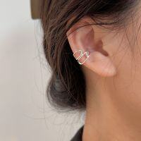 wholesale S925 Sterling Silver Minimalist Versatile Line Ear Clip for Women, Korean New Small Design Earrings-Sterling silver