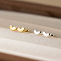 wholesale S925 Sterling Silver Sweet Mini Heart Twist Screw Stud Earrings Small Dainty Heart for Ear Piercing M06526-0-0
