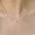 wholesale S925 Sterling Silver Shining Starry Zircon Necklace for Women, Minimalist and Versatile Elegant Sparkling Collarbone Chain-0-5