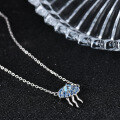 wholesale S925 Sterling Silver Original Design Jellyfish Jewelry Set with Natural Colored Gemstones Earrings Necklace Bracelet-0-2