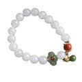 wholesale Metal material first: Factory wholesale natural Hetian jade bracelet, white jade Hetian jade bracelet for women, high-end sense jewelry gifts, drop shipping-0-4