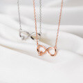 wholesale S925 Silver Forest-style Figure-8 Necklace for Women, Creative and Elegant Student Collarbone Chain D7080-0-4