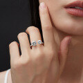 wholesale Sterling Silver Plated, 1 Carat & 2 Carat Cross Over Moissanite Ring, Fashion Luxury Vintage Stackable Ring-0-2