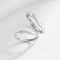wholesale 925 Sterling Silver "Spend a Lifetime Together" Couple Rings, Minimalist Pair for Him and Her, Small Luxury, High-End Feel, 520 Gift-0-2