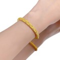 wholesale Metal: S925 Gold-Plated Sterling Silver Dot design, antique brushed wheat braided bracelet, lightweight luxury style-0-4