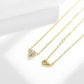 wholesale S925 silver plated with 18k gold, 05 carat moissanite triangle pendant in an Instagram-style for women-0-3