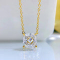 wholesale 18K gold jewelry new luxury halo 4-carat radiant square white diamond choker necklace for women-0-2