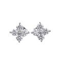 wholesale Metal S925, White Diamond Four-Leaf Clover Stud Earrings, Simple Earrings, Fashionable European and American Best-Selling Accessories-0-4