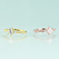 wholesale Rose gold-plated S925 sterling silver set with natural moonstone fashion minimalist elegant gemstone ring-0-2