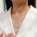 wholesale S925 Silver New Small Ins Stacking Necklace High-end Autumn and Winter Moissanite Collarbone Chain-0-3