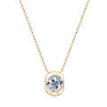 Sterling Silver 2-Carat Moissanite Ingot Pendant Necklace-0-3