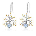 wholesale 925 Silver Designer High-End Natural Topaz Earrings, Tree of Life Collection Gemstone Stud Earrings-0-0