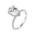 wholesale S925 Silver Europe and US Cross-Border New 8*12mm Pear-Shaped Moissanite Princess Flower Ring for Women, Popular Style Wholesale from Manufacturers-0-4