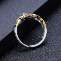 wholesale S925 Silver Designer Gemstone Adjustable Open Ring with Natural Style Topaz-0-3