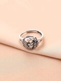 wholesale S925 Silver Ring with Lotus, Carp, and Rose Design, Retro and Versatile Index Finger Ring for Women-0-2