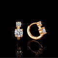 Rose Gold Plated S925 Silver Asymmetric Moissanite Stud Earrings-0-1