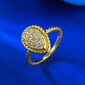 wholesale S925 Gold-Plated Bohemian Style Pear-Shaped Teardrop Ring for Women-0-1