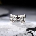 wholesale Metal material: antique sterling silver Unisex anchor iris ring for hip-hop, disco, cross, punk accessories-0-0
