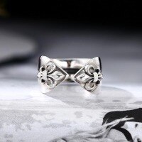 wholesale Metal material: antique sterling silver Unisex anchor iris ring for hip-hop, disco, cross, punk accessories-xb520--Vintage Iris Ring