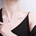 Sterling Silver Moissanite Necklace, Waterdrop Pendant, Light Luxury Design-0-2