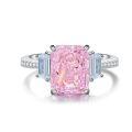 wholesale S925 Sterling Silver Pink Series Ring for Women with High-Carbon Diamond Zircon, Cross-Border Bestseller Ice Flower Cut Ring-0-34