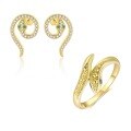 wholesale S925 Sterling Silver Fashion Snake Earrings With Zirconia,。-0-0