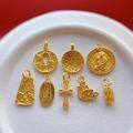 wholesale Gold-plated 925 Ancient Silver Dharma Wheel Lotus Six-Syllable Mantra and Palden Lhamo Pendant for Blessings, Peace, and Joy DIY-0-1