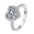 wholesale S925 Sterling Silver 1-Carat Heart-Shaped Moissanite Ring for Women, High-End Sense Jewelry Silver Accessories-0-4