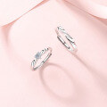wholesale S925 Sterling Silver Heartbeat Signal Couple Ring, Women's Small and Advanced Luxury Minimalist Open Adjustable Ring-0-3