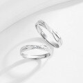 wholesale 925 Sterling Silver Minimalist Ins Niche Design Light Luxury Adjustable Open Couple Rings-0-2