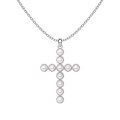 wholesale S925 Sterling Silver Korean Style Ins Cross Pendant Pearl Opal Stone Choker Necklace for Women-0-8