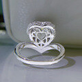 wholesale S925 Silver Jewelry by Zhuozhifan, European and American Style Ring with High-Carbon Diamond Heart-Shaped Band for Women, Cross-Border AliExpress Best-Seller-0-2