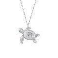 wholesale S925 Sterling Silver Cloud-Pull Jewelry Turtle Pendant Necklace for Women, High-End Sense Versatile Neck Chain, Small Fashion Collarbone Chain-0-4
