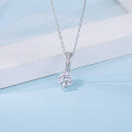 wholesale S925 Sterling Silver Fashion Earrings and Necklace Set with Four-Prong Setting and D Color Moissanite-0-2