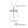 wholesale S925 Sterling Silver Cross-Border Europe and America Full Diamond Dragonfly Moissanite Pendant Necklace, 30 Points Small Design Collarbone Chain-0-6