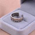 wholesale S925 Sterling Silver Retro Antique "" Open Ring for Men and Women-0-2