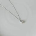 wholesale S925 Sterling Silver Minimalist Small Silver Bean Drop Necklace for Women, Understated Korean-style Unique Design Collarbone Chain-0-5