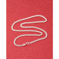 wholesale 925 Sterling Silver Children's Silver Necklace, Short Length for Baby Girls and Boys, Kids Hip-Hop Flat Chain or Wheat Chain-2.5mm Horsewhip Chain 35cm Silver Plated Approx. 5g 925 Silver