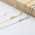 wholesale 925 Sterling Silver Plated with 18K Gold Color Cross Chain Women's Fashion Collarbone Necklace Pendant Chain Wholesale Manufacturer-0-2