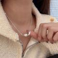 wholesale S925 Sterling Silver Natural Baroque Pearl Necklace for Women, Korean High-Fashion Spring New Edition Elegant Collarbone Chain-0-2