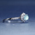 S925 Silver Inlaid Natural Weicui Sunflower Ring-0-2