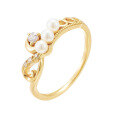 wholesale S925 Sterling Silver Gold-Plated Light Luxury Style New Ring Fashion OL Versatile Natural Freshwater Pearl Finger Ring Wholesale-0-0