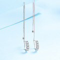 wholesale Pt950 plated S925 silver tassel ear thread with moissanite new screw earrings for women, fashionable and exquisite jewelry-0-0