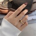 wholesale 925 Silver Tide Xiaobai Natural Curve Ring for Women, Irregular Line Ins Fashion Wave Pattern Smooth Surface Open Ring-0-3