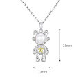 wholesale 925 Sterling Silver Original Design Fashion Hand-Inlaid Zircon Bear Necklace Wholesale, Freshwater Pearl Necklace Women's Versatile-0-2