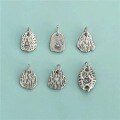 wholesale S925 Sterling Silver Tibetan Silver Zhaxilamu Pendant Accessories DIY Craft Beaded Bracelet Vintage Pendant Ornament Materials-0-3
